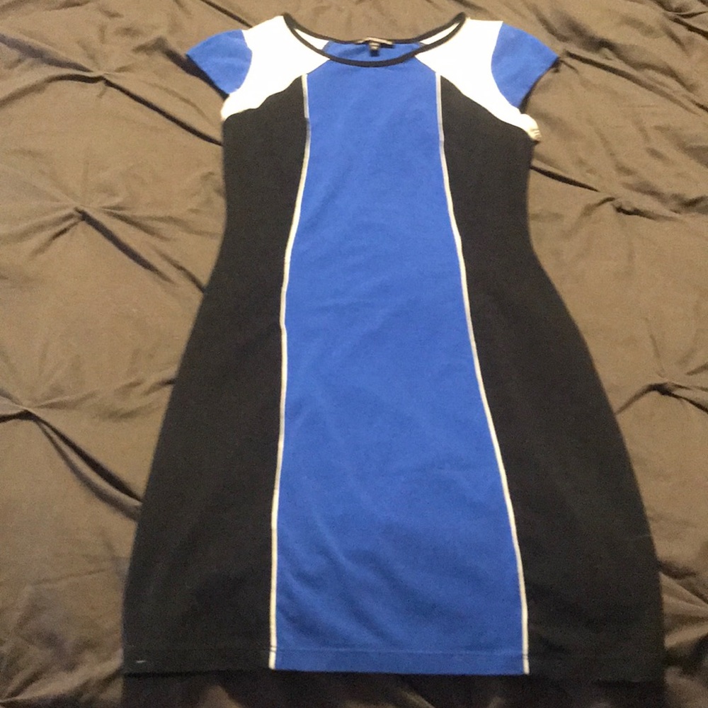 Express Small Dress white black and blue